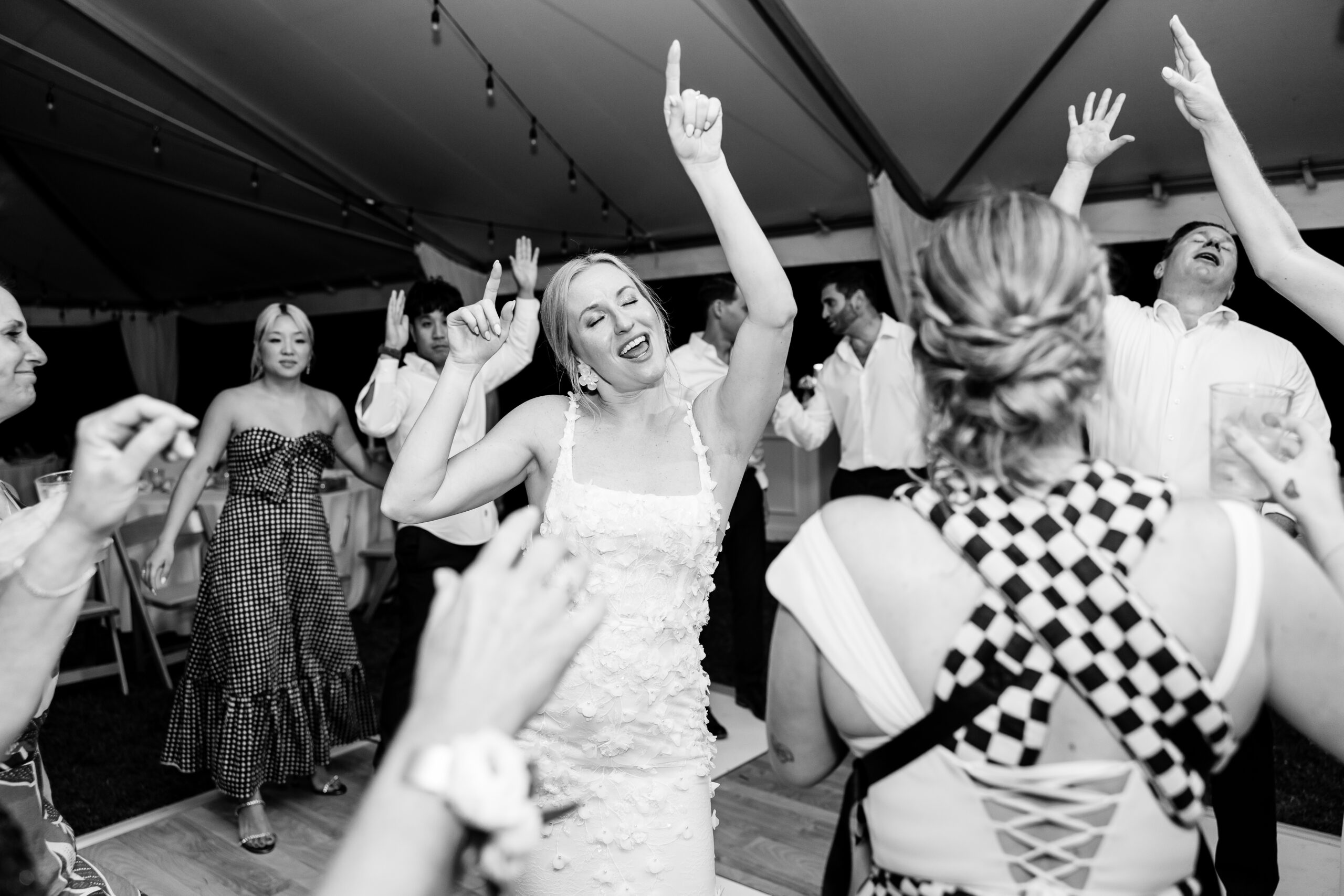 Packed wedding reception